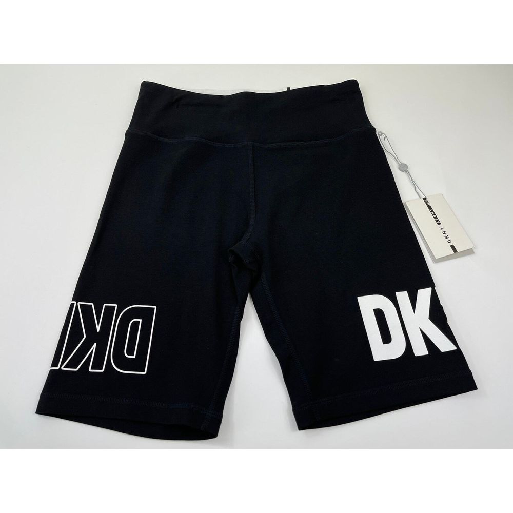Black With White DKNY Logo High‎ Waist Short